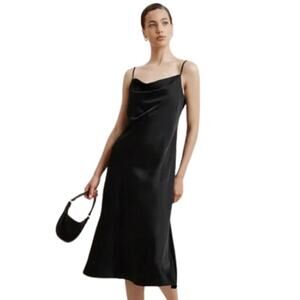 Banana Republic Cutout Midi Slip Dress in Black NWT Size XS Petite